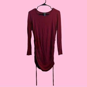 Rue21 fitted bodycon long sleeve rouched dress size L